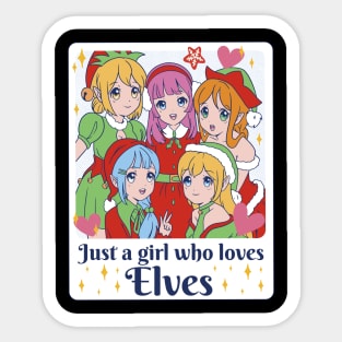 Elves Love Festive Manga Charm Sticker